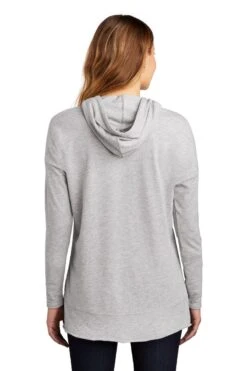 District Sweatshirts: Women's DT671 LHG Light Heather Grey Featherweight French Terry Hoodie -Sports Clothing 9748 lighththrgry 2 dt671lighththrgrymodelback 1200w