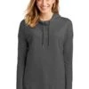 District Sweatshirts: Women's DT671 WC Washed Coal Featherweight French Terry Hoodie -Sports Clothing 9748 washedcoal 1 dt671washedcoalmodelfront 337w