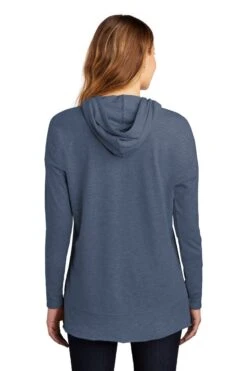 District Sweatshirts: Women's DT671 WI Washed Indigo Featherweight French Terry Hoodie -Sports Clothing 9748 washedindigo 2 dt671washedindigomodelback 1200w