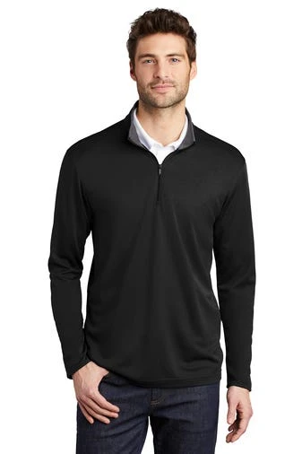 Port Authority Shirts: Men's K584 BSTG Black Steel Grey Silk Touch Performance 1/4-Zip Shirt 3 Port Authority Shirts: Men's K584 BSTG Black Steel Grey Silk Touch Performance 1/4-Zip Shirt
