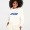 Clare V.Apro Le Drop Sweatshirt - Cream/Blue -Sports Clothing Apro Le Drop Sweatshirt 20230609011108