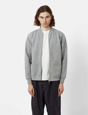 Beams PlusZip Crewneck Sweatshirt - Grey 5 Beams PlusZip Crewneck Sweatshirt - Grey - Image 3