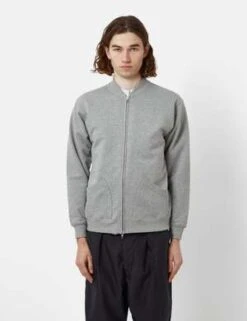 Beams PlusZip Crewneck Sweatshirt - Grey