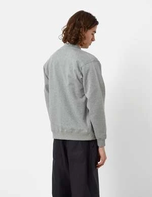 Beams PlusZip Crewneck Sweatshirt - Grey 7 Beams PlusZip Crewneck Sweatshirt - Grey - Image 5