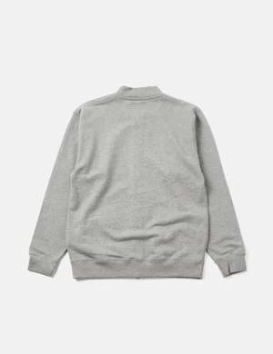 Beams PlusZip Crewneck Sweatshirt - Grey 11 Beams PlusZip Crewneck Sweatshirt - Grey - Image 9