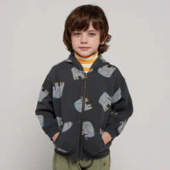 Bobo ChosesKids Bobo Choses All Over Elephant Hooded Sweatshirt - Grey -Sports Clothing Bobo Choses Child All Over Elephant Hooded Sweatshirt Grey 20230713174954 3
