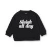 Brunette The Labelkids Brunette The Label Sleigh All Day Little Babes Crew Neck Sweatshirt - Black