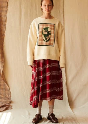 Caron CallahanTheo Jersey Sweatshirt - Mask Print Cream 5 Caron CallahanTheo Jersey Sweatshirt - Mask Print Cream - Image 3