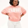 Clare V.Le Drop L'Amour Sweatshirt - Coral -Sports Clothing Clare V Le Drop L Amour Sweatshirt Coral 20230523221531