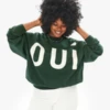 Clare V.Oversized Oui Sweatshirt - Forest -Sports Clothing Clare V Oversized Oui Sweatshirt Forest 20231101053131