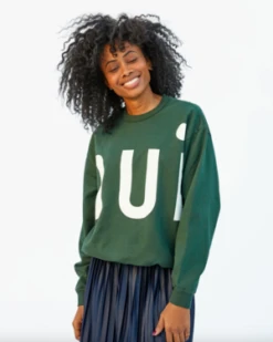 Clare V.Oversized Oui Sweatshirt - Forest -Sports Clothing Clare V Oversized Oui Sweatshirt Forest 20231101053132