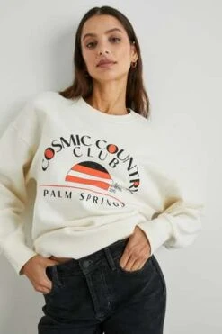 RailsCosmic Country Club Sweatshirt - Winter White -Sports Clothing Cosmic Country Club Sweatshirt in Winter White 20230813040141 1