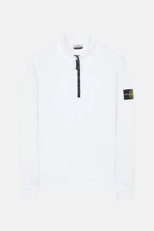 Stone IslandCotton Fleece Half Zip Sweatshirt - White 3 Stone IslandCotton Fleece Half Zip Sweatshirt - White