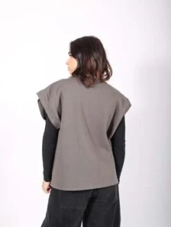 MM6 Maison MargielaDeep V Sleeveless Sweatshirt - Gray -Sports Clothing Deep V Sleeveless Sweatshirt in Gray by MM6 Maison Margiela 20231018194551 2