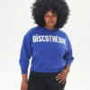 Clare V.Discotheque Sweatshirt - Cobalt/Cream -Sports Clothing Discotheque Sweatshirt 20230909173906