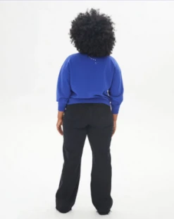 Clare V.Discotheque Sweatshirt - Cobalt/Cream -Sports Clothing Discotheque Sweatshirt 20230909173907