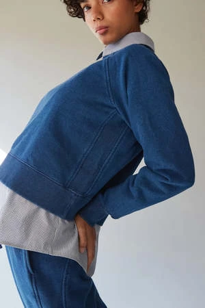 Caron CallahanHolland Sweatshirt - Indigo 5 Caron CallahanHolland Sweatshirt - Indigo - Image 3