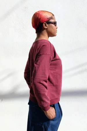 JungmavenLaguna Cropped Sweatshirt - Burgundy 5 JungmavenLaguna Cropped Sweatshirt - Burgundy - Image 3