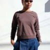 JungmavenLaguna Cropped Sweatshirt - Coffee Bean
