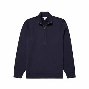 SunspelLoopback Half Zip Sweatshirt - Navy 3 SunspelLoopback Half Zip Sweatshirt - Navy