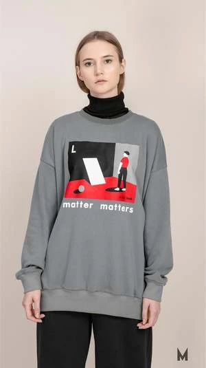 Matter Matters GalleryL Is For Look Sweatshirt - Grey 6 Matter Matters GalleryL Is For Look Sweatshirt - Grey - Image 4