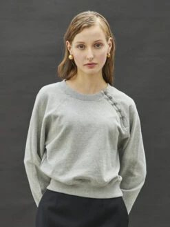 Maison De InesSide Eyelet Sweatshirt - Gray -Sports Clothing Maison De Ines Side Eyelet Sweatshirt Gray 20231013164857