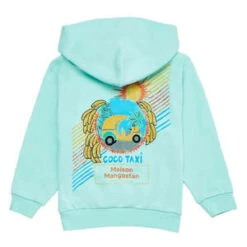 Maison MangostanKids Maison Mangostan Child Coco Taxi Sweatshirt With Hood - Aquamarine -Sports Clothing Maison Mangostan Child Coco Taxi Sweatshirt With Hood Aquamarine 20220517173143 1