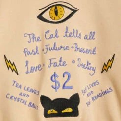 Mini RodiniKids Mini Rodini Cat Tells All Embroidered Sweatshirt - Brown -Sports Clothing Mini Rodini Child Cat Tells All Embroidered Sweatshirt Brown 20221220215432 1