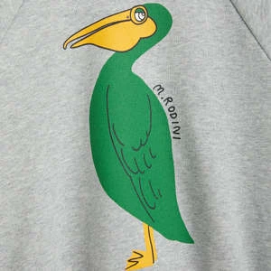 Mini RodiniKids Mini Rodini Pelican Sweatshirt - Grey 5 Mini RodiniKids Mini Rodini Pelican Sweatshirt - Grey - Image 3