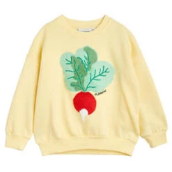 Mini RodiniKids Mini Rodini Child Radish Chenille Embroidered Sweatshirt - Yellow