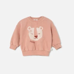 My Little CozmoKids My Little Cozmo Soft Touch Baby Sweatshirt - Pink Bear