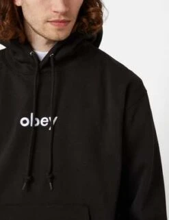 ObeyLowercase Hooded Sweatshirt - Black -Sports Clothing Obey Lowercase Hooded Sweatshirt Black 20230405135817