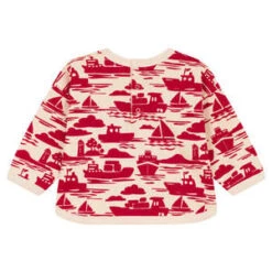 Petit BateauKids Petit Bateau Baby Sweatshirt - Cream With Red Boat Print -Sports Clothing Petit Bateau Baby Sweatshirt Cream With Red Boat Print 20230525054037 1