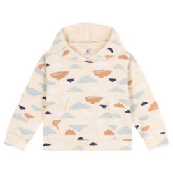 Petit BateauKids Petit Bateau Child Hooded Sweatshirt - Cream With Clouds Print