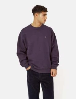 Polar Skate Co.Patch Crewneck Sweatshirt - Dark Violet