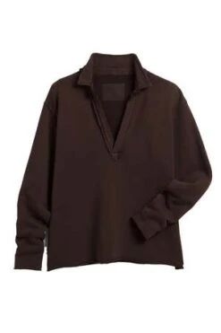 Frank & EileenPopover Henley Sweatshirt - Irish Chocolate