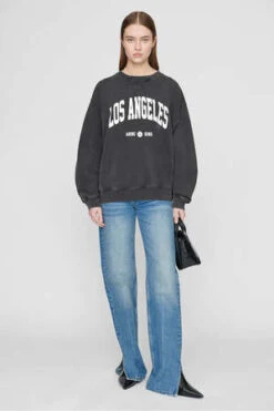 Anine BingRamona Sweatshirt - Los Angeles/Washed Black