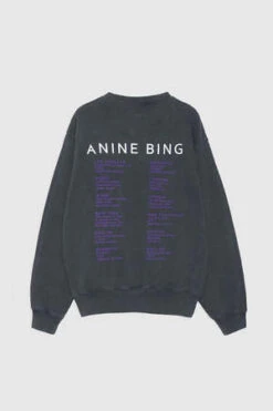 Anine BingRamona Sweatshirt - Stardust/Washed Black -Sports Clothing Ramona Sweatshirt Stardust in Washed Black 20230330224921 1
