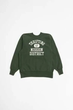 OrslowReverse Weave Heavy Weight Vintage Sweatshirt - Green