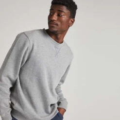 Richer PoorerRecycled Fleece Tapered Sweatshirt - Heather Grey -Sports Clothing Richer Poorer Grey Recycled Fleece Tapered Sweatshirt 20230802231352 4