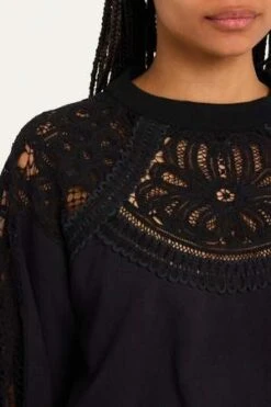 Sea New YorkBranca Battenburg L/S Combo Sweatshirt - Black -Sports Clothing Sea NY Branca Battenburg L S Combo Sweatshirt Black 20231009204924 2