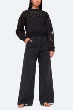 Sea New YorkBranca Battenburg L/S Combo Sweatshirt - Black -Sports Clothing Sea NY Branca Battenburg L S Combo Sweatshirt Black 20231009204925