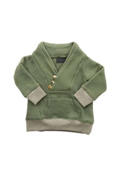 Blue&CreamKids Blue&Cream Shawl Neck Safari Sweatshirt - Young Olive