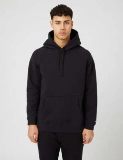 Snow PeakRecycled Cotton Hooded Sweatshirt - Black