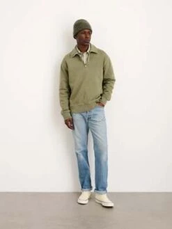 Alex MillSom Half Zip Sweatshirt - Olive