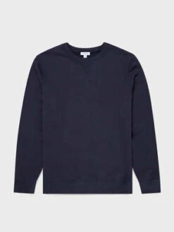 SunspelLoopback Sweatshirt - Navy -Sports Clothing Sunspel Loopback Sweatshirt in Navy 20230905150337 1