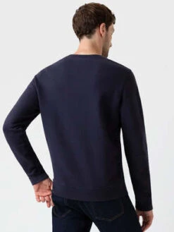 SunspelLoopback Sweatshirt - Navy -Sports Clothing Sunspel Loopback Sweatshirt in Navy 20230905150338 1