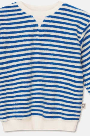 My Little CozmoKIDS My Little Cozmo Surf Sweatshirt - Ocean Organic Terry Stripe 6 My Little CozmoKIDS My Little Cozmo Surf Sweatshirt - Ocean Organic Terry Stripe - Image 4