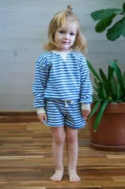 My Little CozmoKIDS My Little Cozmo Surf Sweatshirt - Ocean Organic Terry Stripe