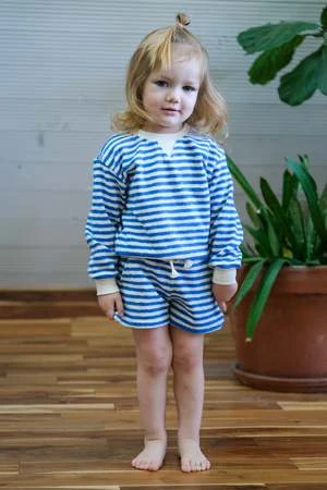 My Little CozmoKIDS My Little Cozmo Surf Sweatshirt - Ocean Organic Terry Stripe 3 My Little CozmoKIDS My Little Cozmo Surf Sweatshirt - Ocean Organic Terry Stripe